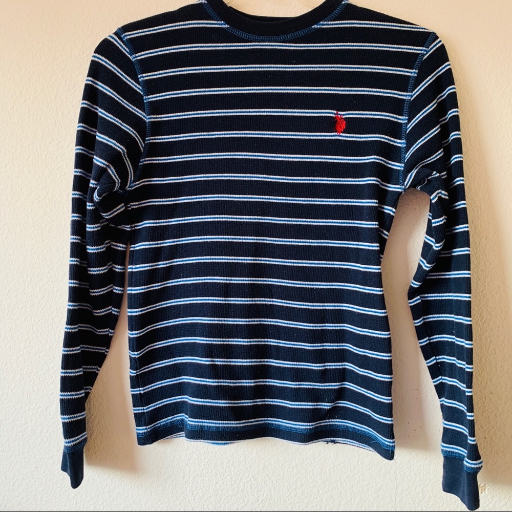 Boy’s blue US Polo thermal Henley Tee size 18